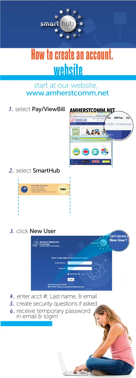 Select "Smarthub" on our Pay/View Bill page. Select Smarthub and "New User".